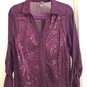 🎀🎀🎀Beautiful long sleeve sheer sparkly top🎀🎀🎀